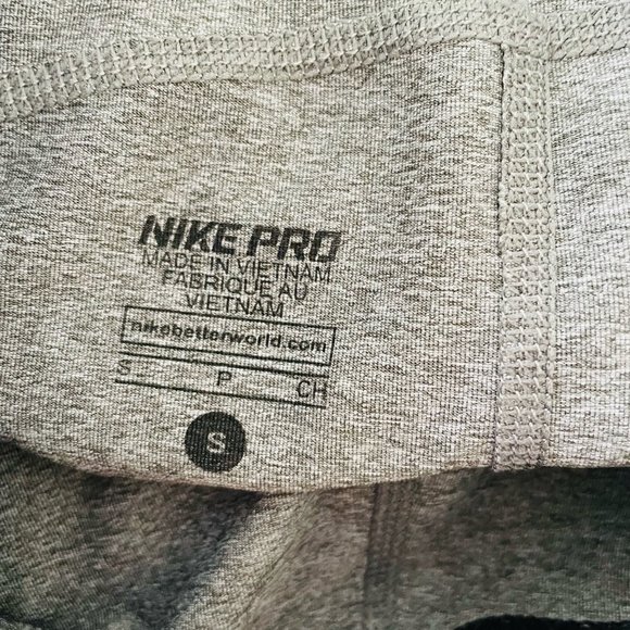 Nike Pro Womens Grey Athletic Leggings  Size: S - Picture 5 of 6